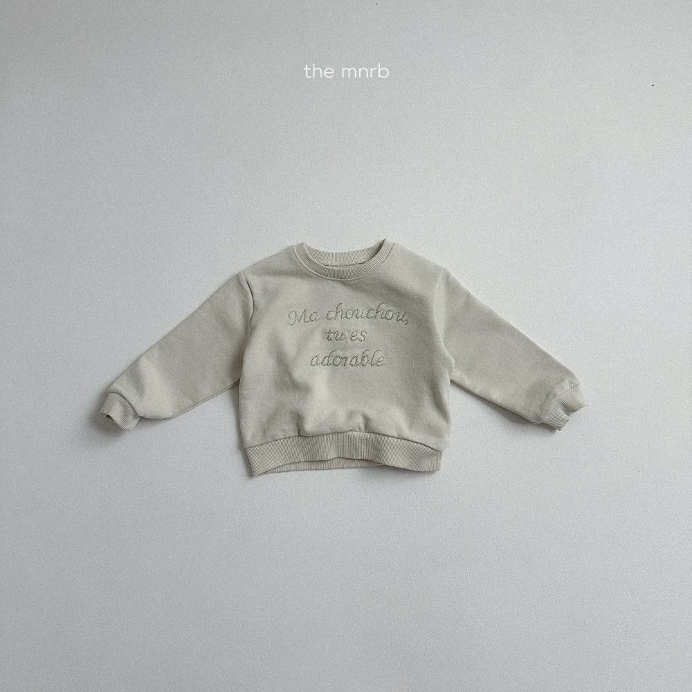 正韓童裝 MiniRobe 字母繡線簡約風大學t-細節圖8