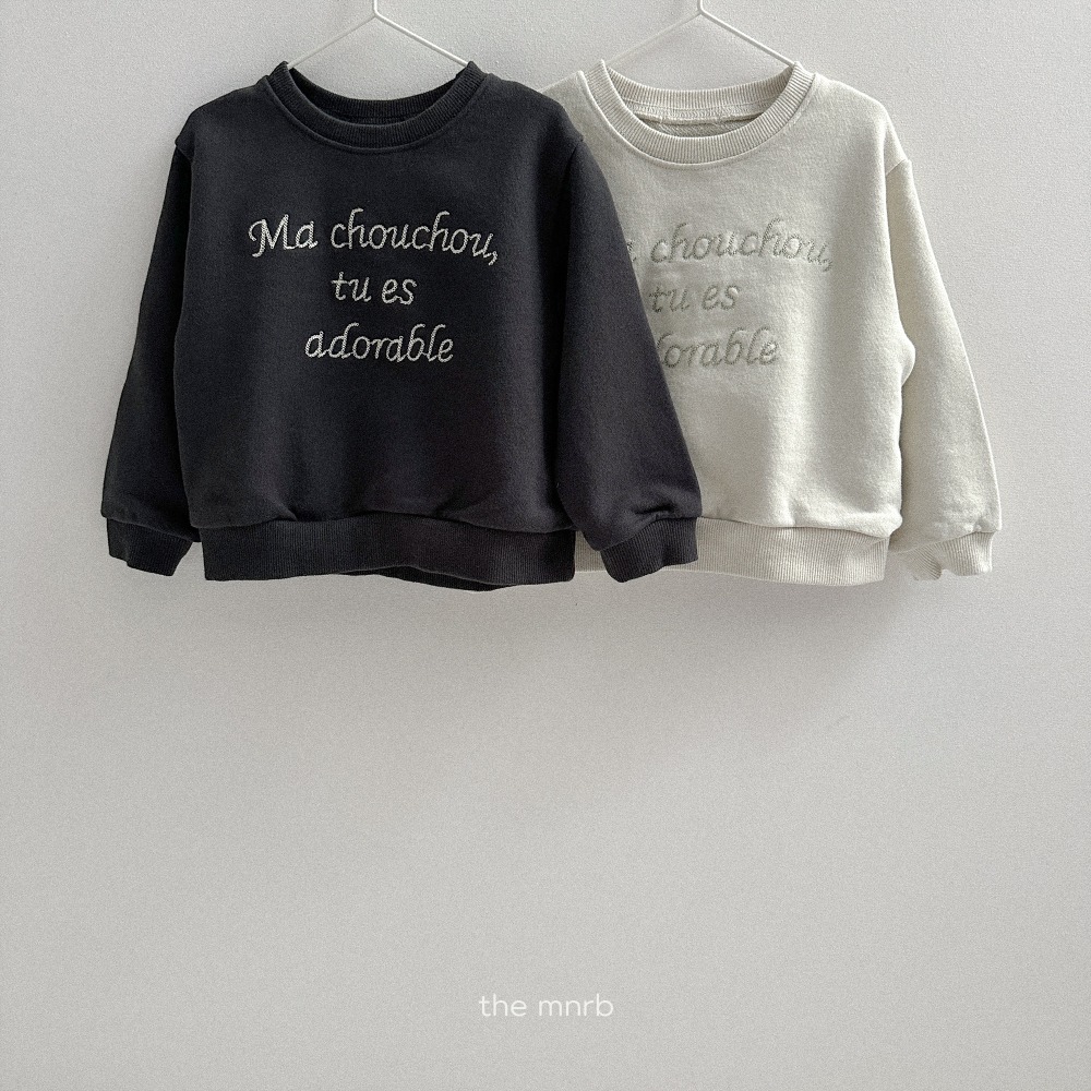 正韓童裝 MiniRobe 字母繡線簡約風大學t-細節圖11