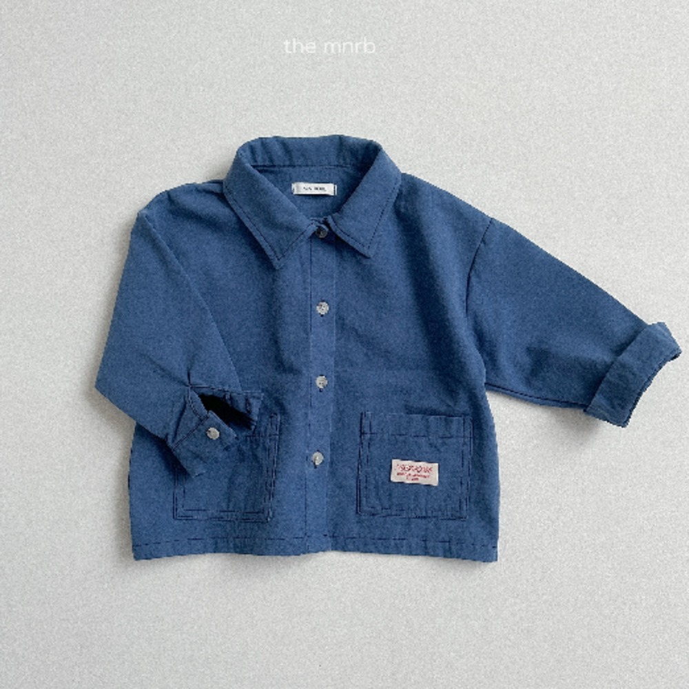 正韓童裝 MiniRobe 拼色領子工作夾克外套-細節圖3