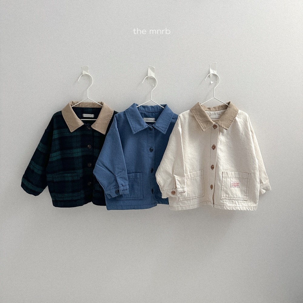 正韓童裝 MiniRobe 拼色領子工作夾克外套-細節圖9