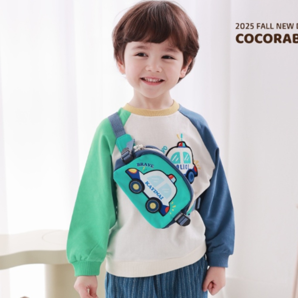 正韓童裝 COCO RABBIT 小汽車拼接上衣+包包-細節圖2