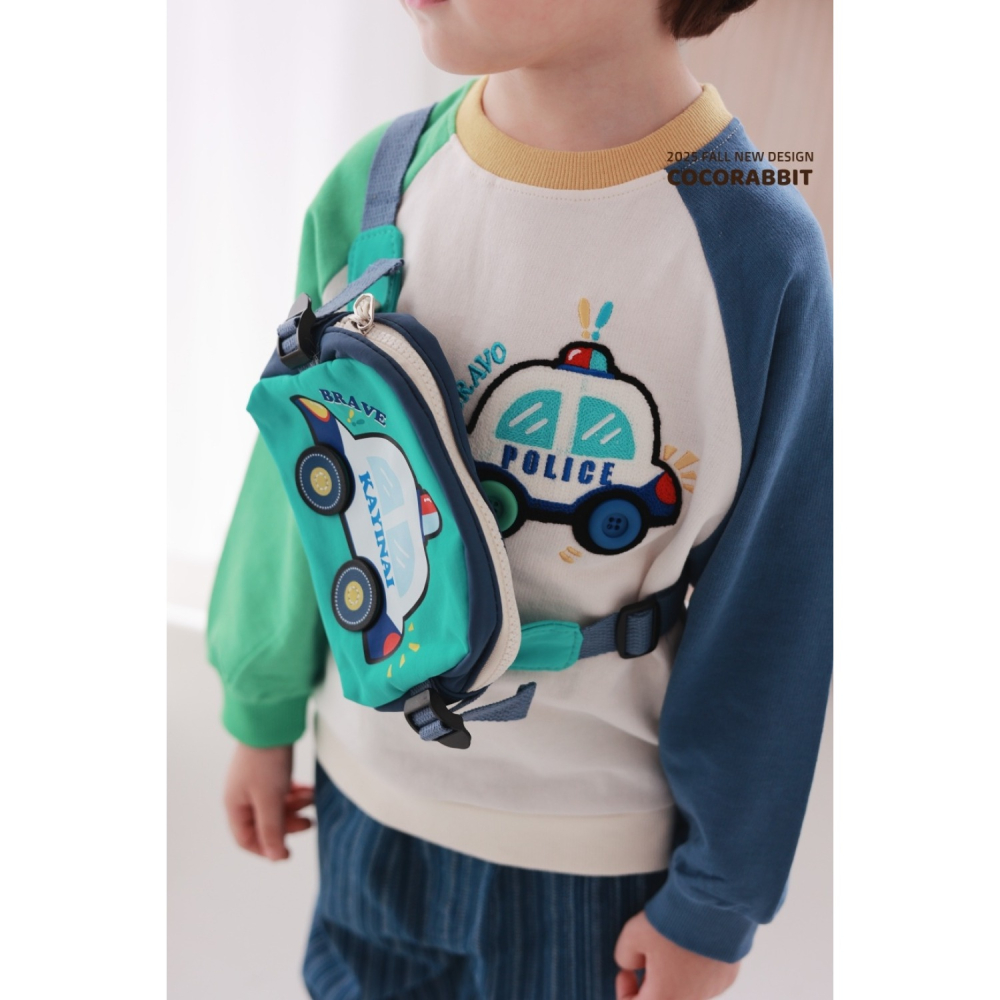 正韓童裝 COCO RABBIT 小汽車拼接上衣+包包-細節圖5
