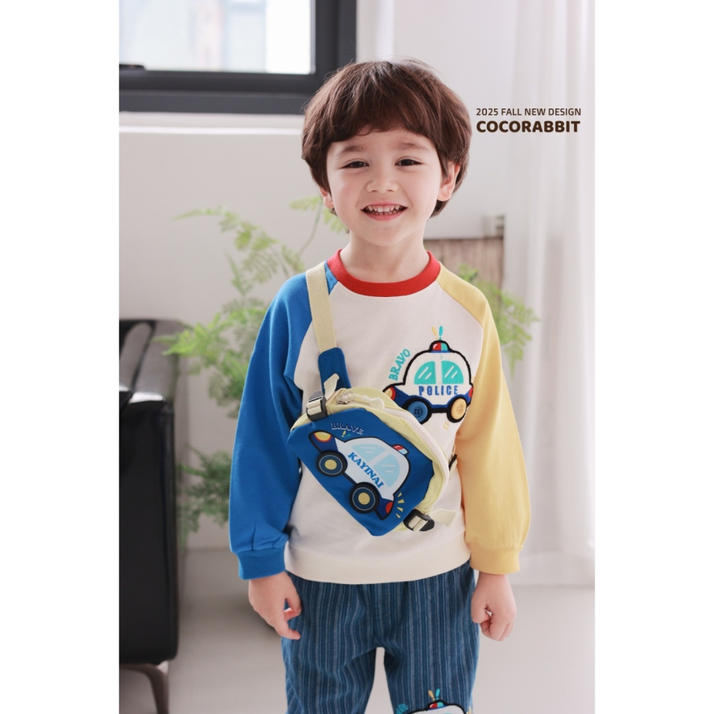 正韓童裝 COCO RABBIT 小汽車拼接上衣+包包-細節圖7