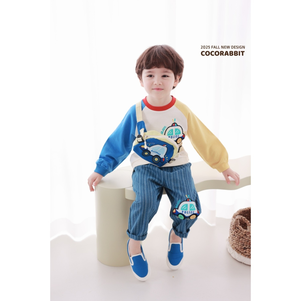 正韓童裝 COCO RABBIT 小汽車拼接上衣+包包-細節圖8