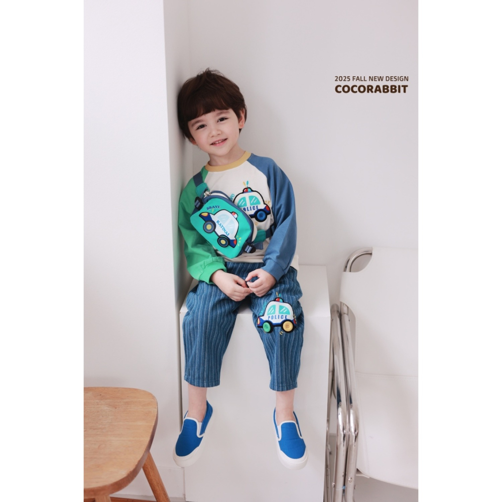 正韓童裝 COCO RABBIT 小汽車拼接上衣+包包-細節圖9