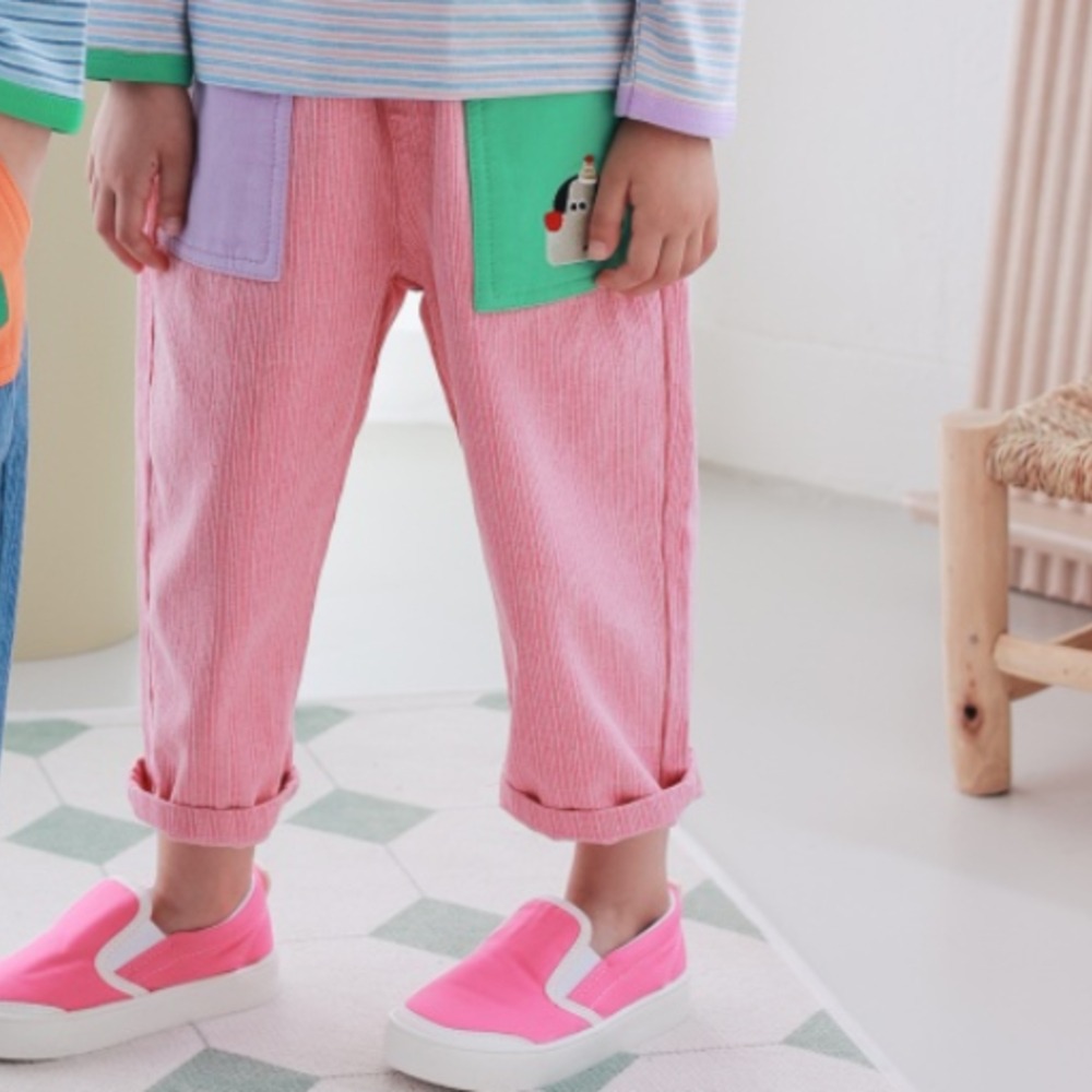 正韓童裝  COCO RABBIT  拼接口袋牛仔褲-細節圖2