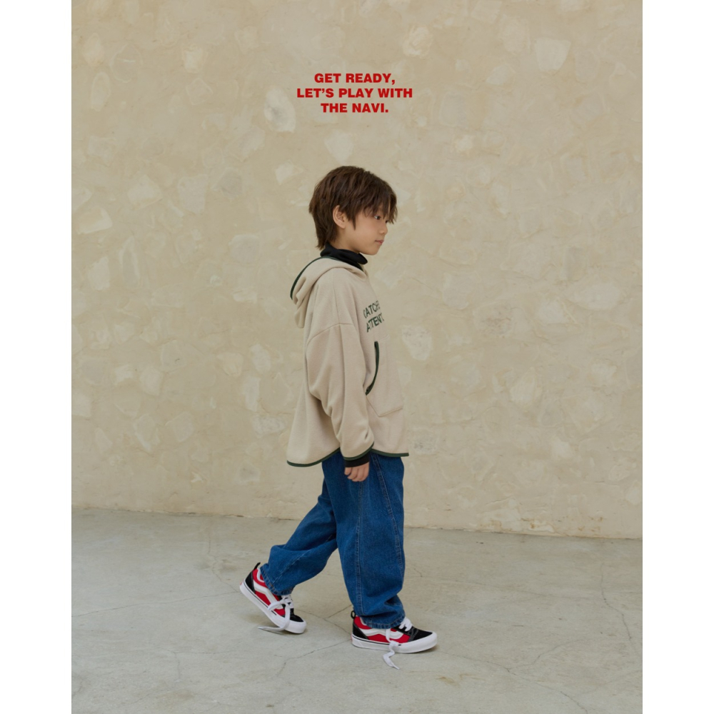 正韓童裝 NAVI / RAON 直線壓摺牛仔褲-細節圖5