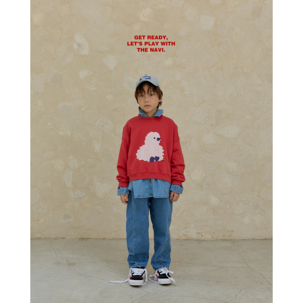 正韓童裝 NAVI / RAON 直線壓摺牛仔褲-細節圖7