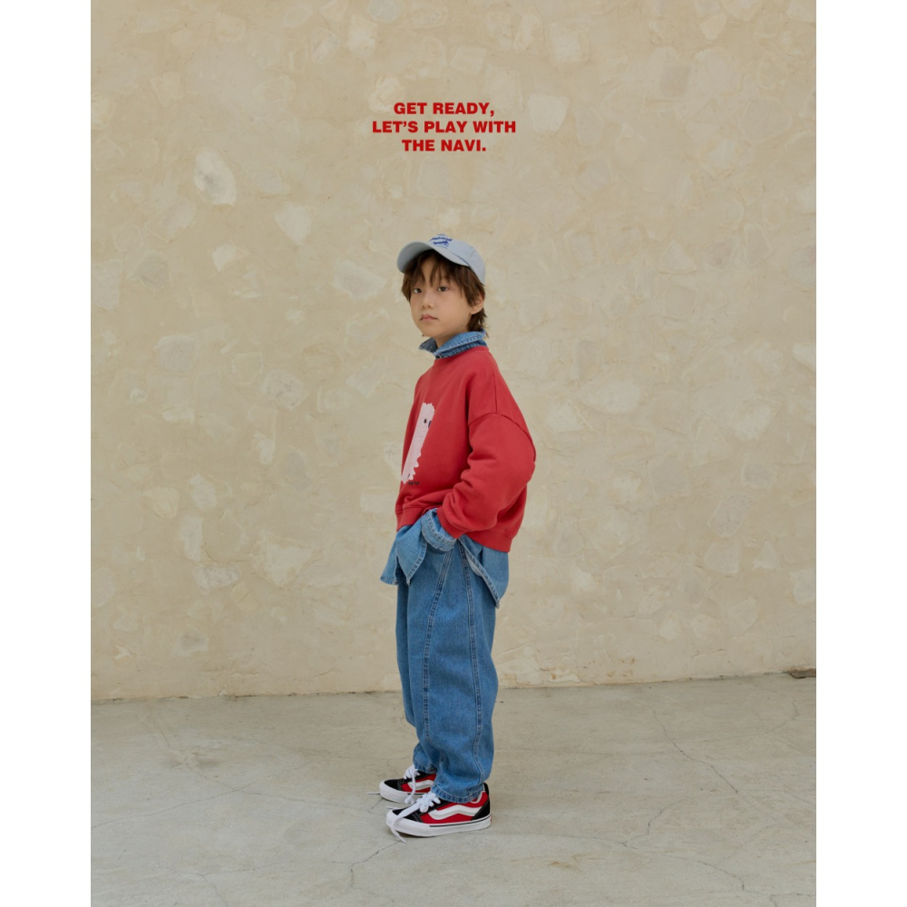 正韓童裝 NAVI / RAON 直線壓摺牛仔褲-細節圖9