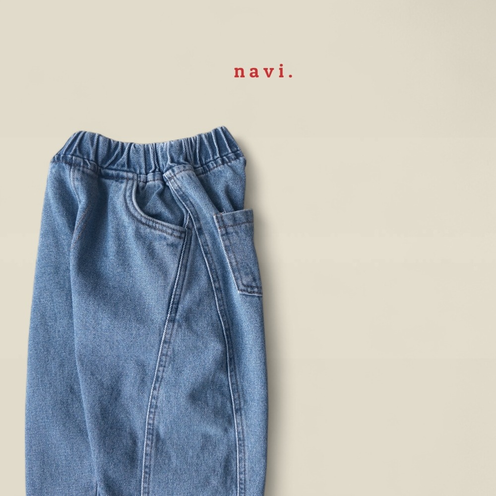正韓童裝 NAVI / RAON 直線壓摺牛仔褲-細節圖11