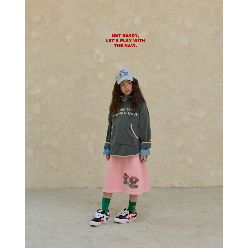 正韓童裝  NAVI / RAON 小花中長裙-細節圖4