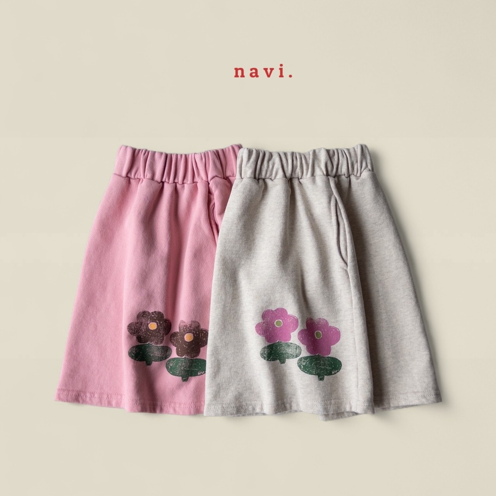 正韓童裝  NAVI / RAON 小花中長裙-細節圖5