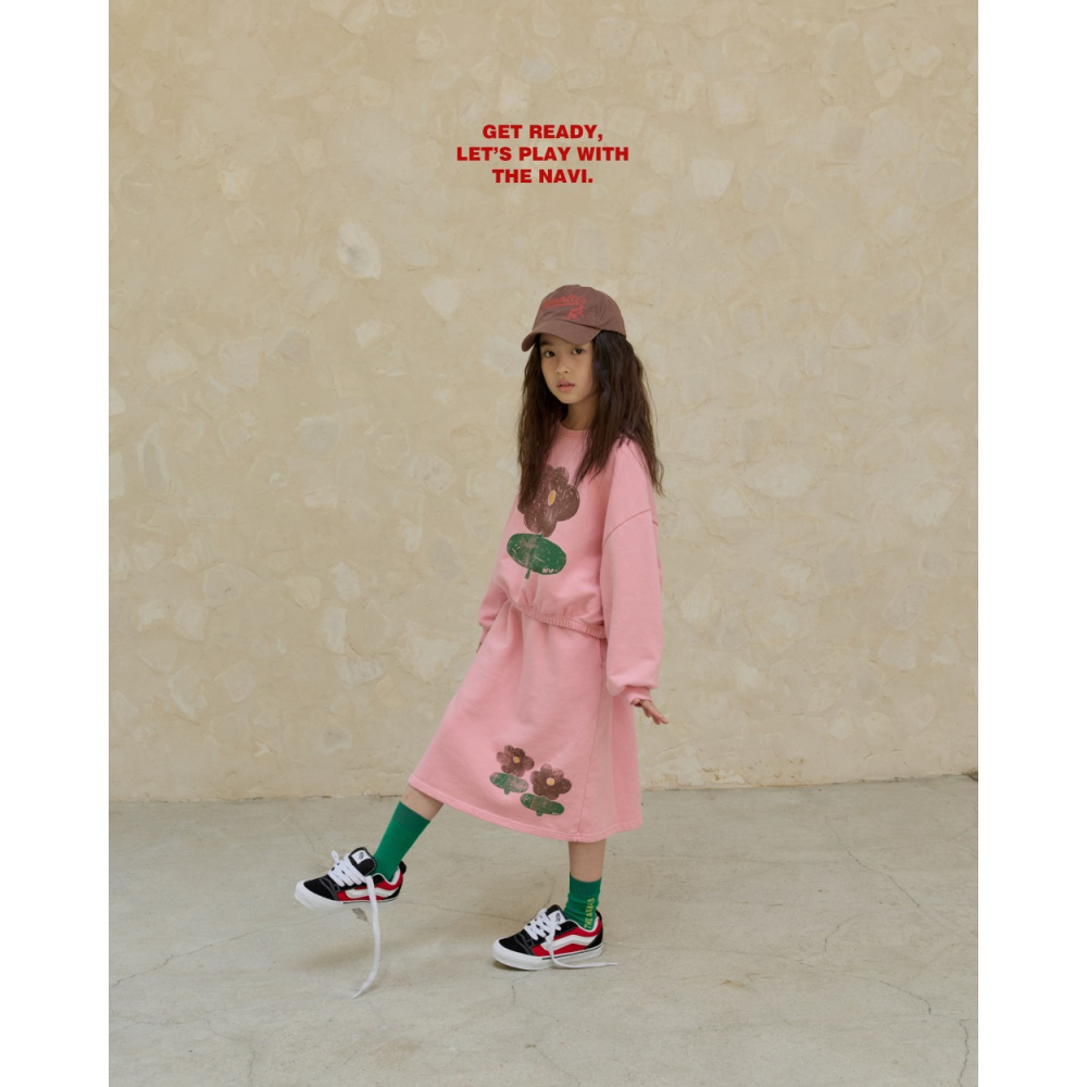 正韓童裝  NAVI / RAON 小花中長裙-細節圖6