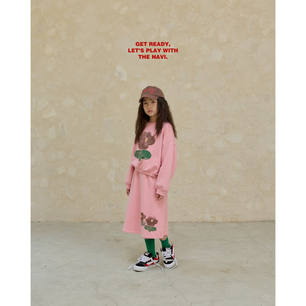 正韓童裝  NAVI / RAON 小花中長裙-細節圖9