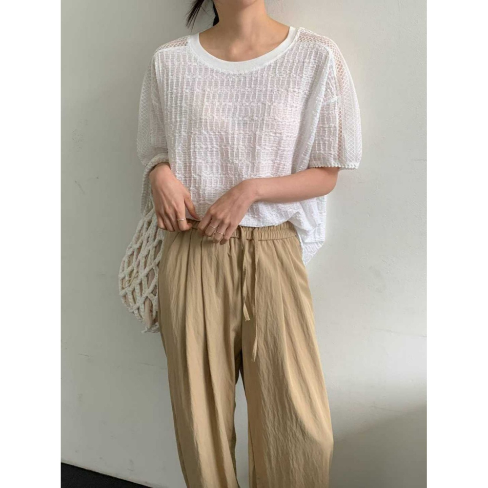 韓國女裝 Millimeter 網格織紋上衣-細節圖6