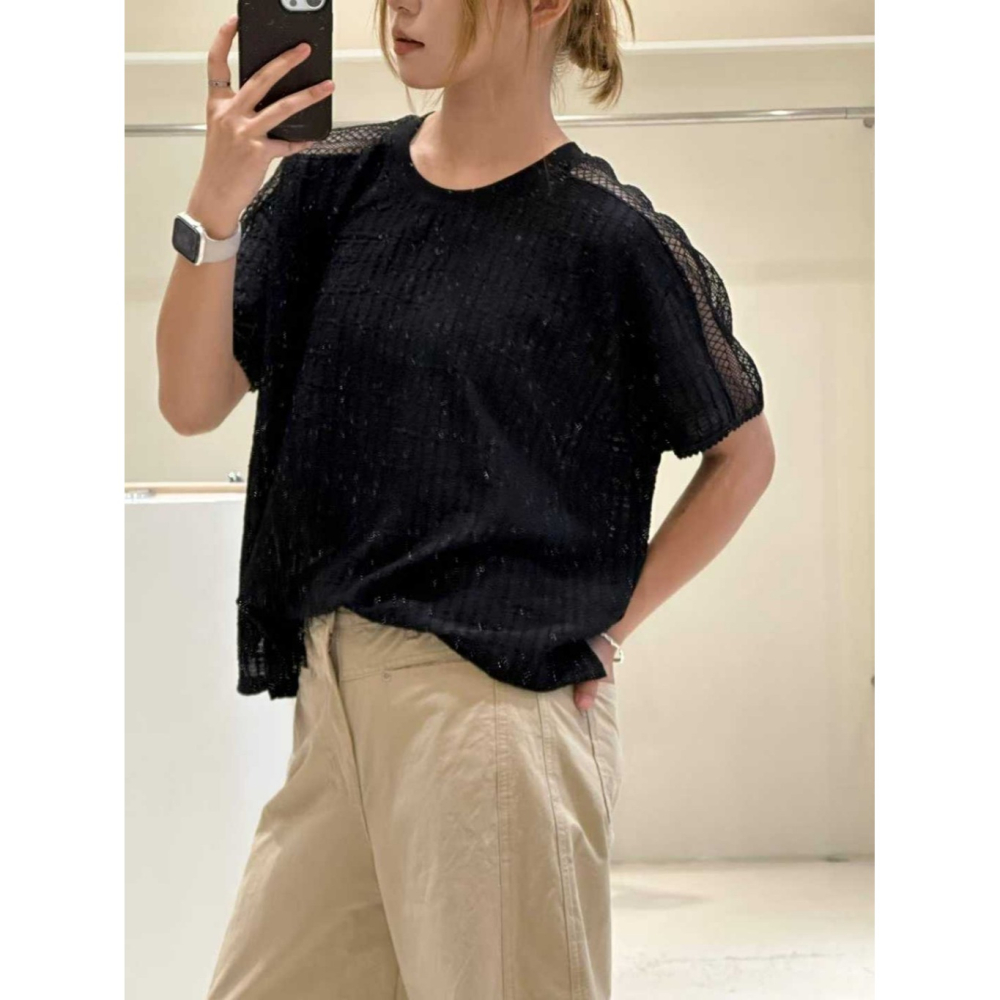 韓國女裝 Millimeter 網格織紋上衣-細節圖8