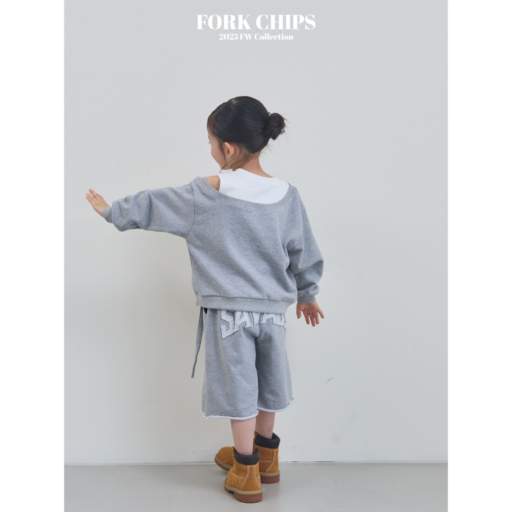 正韓童裝 Forkchips 背被英文字母寬褲-細節圖6