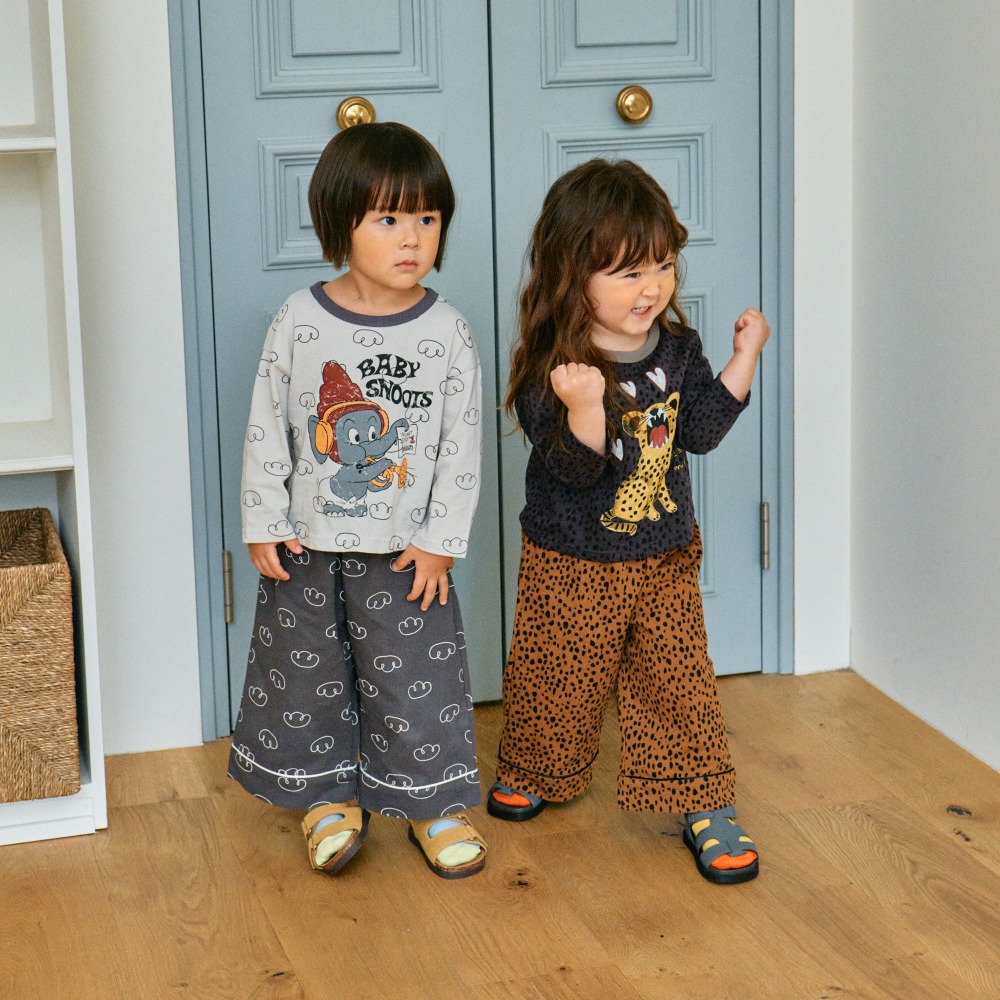 正韓童裝 1st blue 圖騰繪風狗狗大象花豹T恤-細節圖3