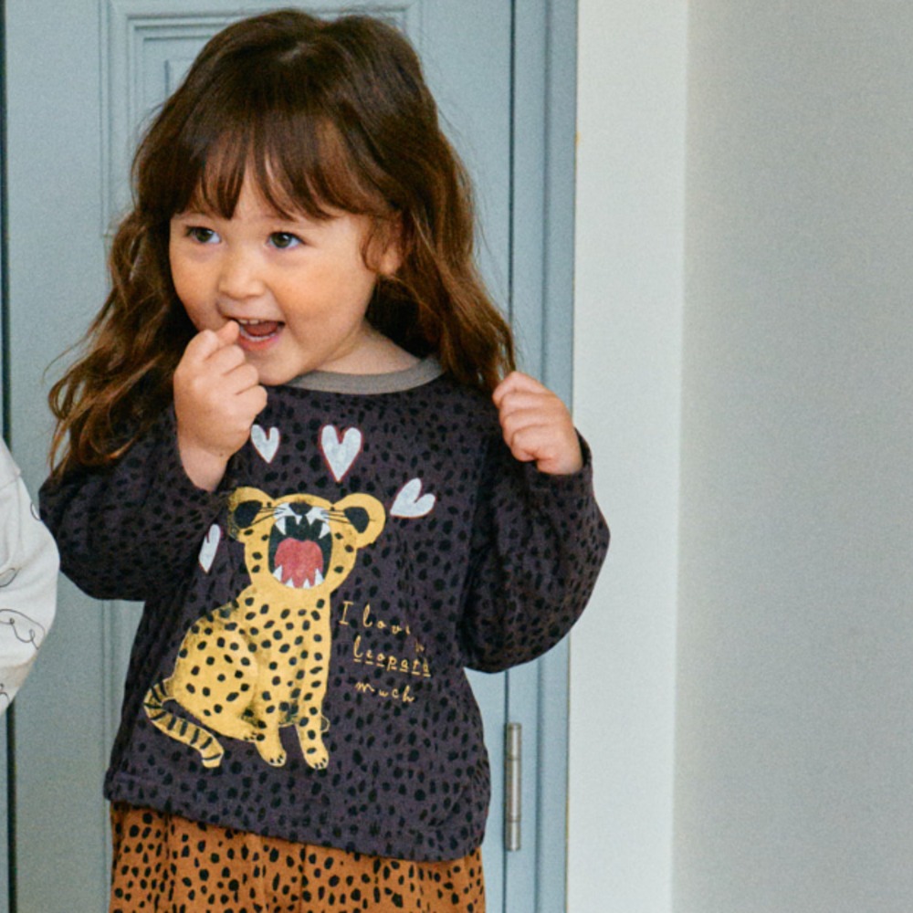 正韓童裝 1st blue 圖騰繪風狗狗大象花豹T恤-細節圖6