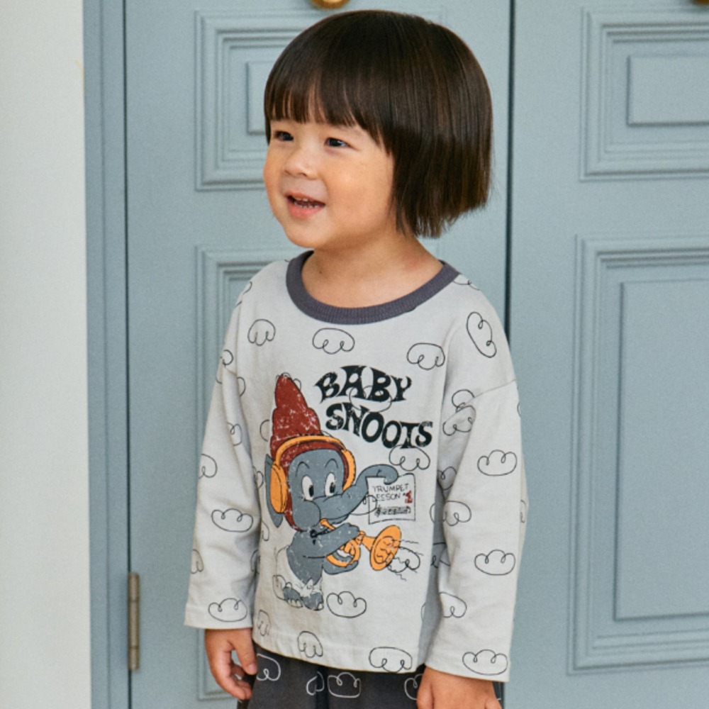 正韓童裝 1st blue 圖騰繪風狗狗大象花豹T恤-細節圖8