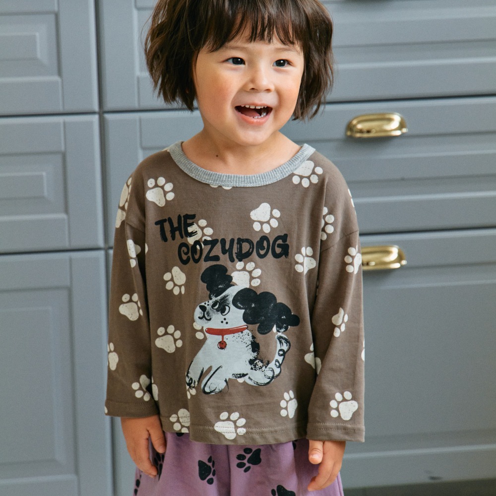 正韓童裝 1st blue 圖騰繪風狗狗大象花豹T恤-細節圖9