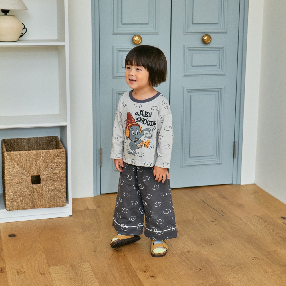 正韓童裝 1st blue 圖騰繪風狗狗大象花豹T恤-細節圖11