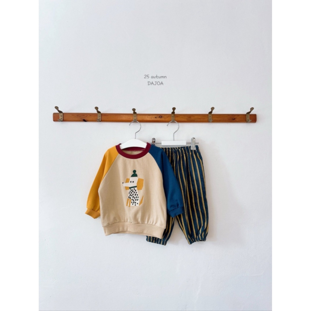 正韓童裝 DAJOA 斑點狗狗撞色衣褲套裝-細節圖4