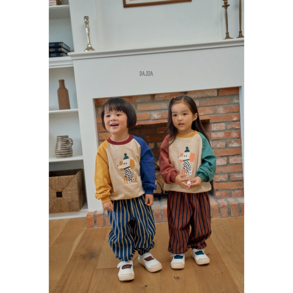 正韓童裝 DAJOA 斑點狗狗撞色衣褲套裝-細節圖8