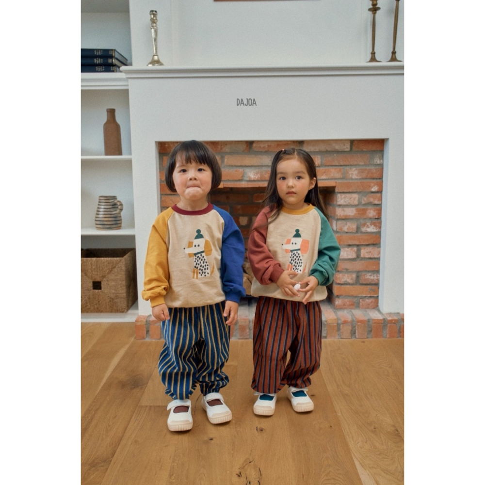 正韓童裝 DAJOA 斑點狗狗撞色衣褲套裝-細節圖9