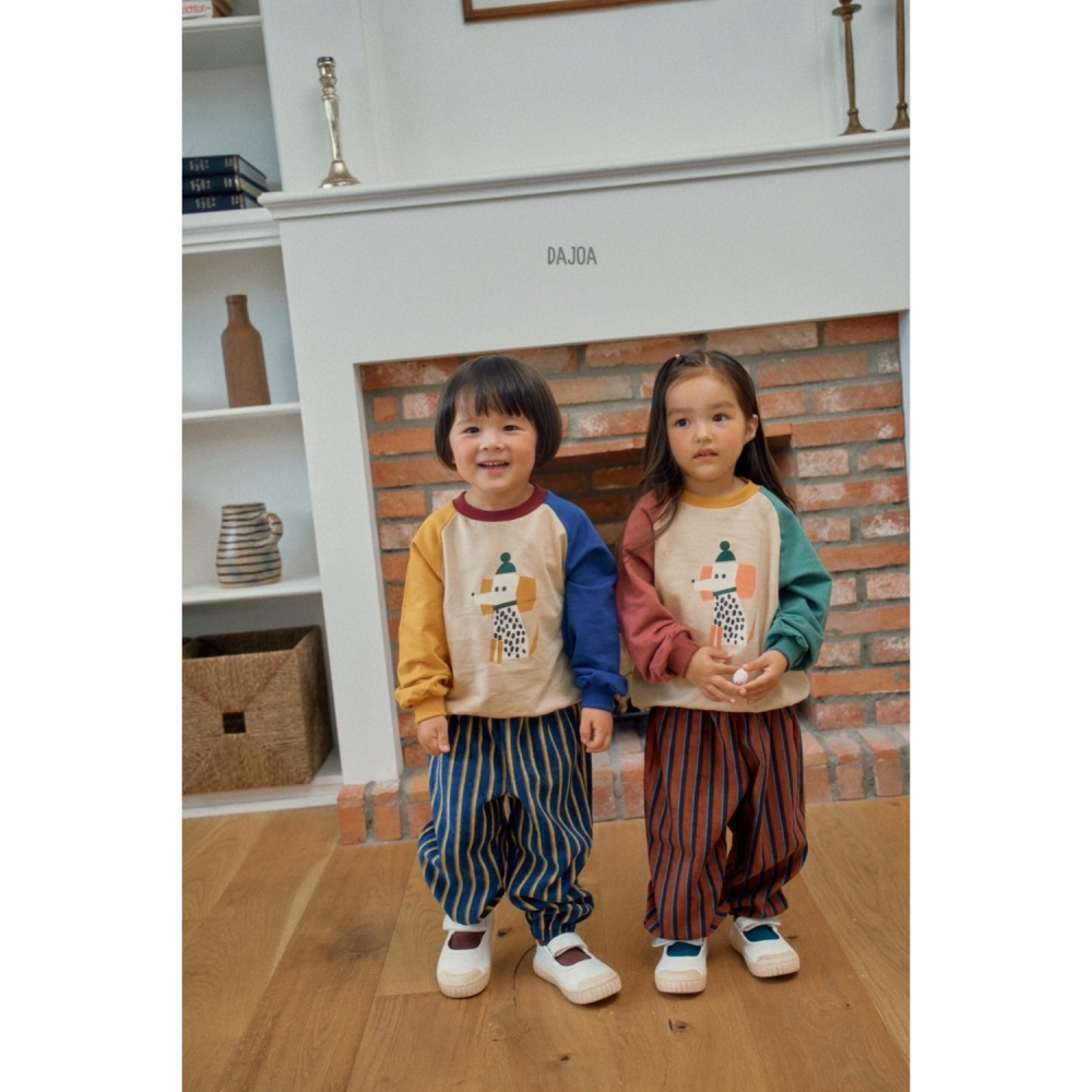 正韓童裝 DAJOA 斑點狗狗撞色衣褲套裝-細節圖10