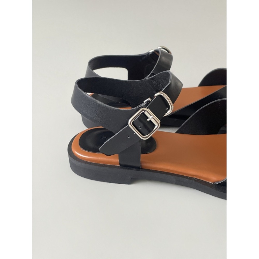 韓國女裝女鞋 Fromb 百搭交錯編織微露趾穿搭鞋-細節圖3