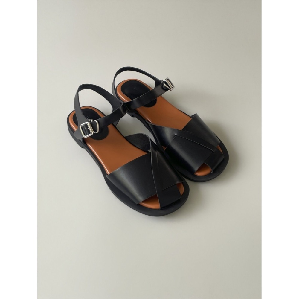 韓國女裝女鞋 Fromb 百搭交錯編織微露趾穿搭鞋-細節圖5