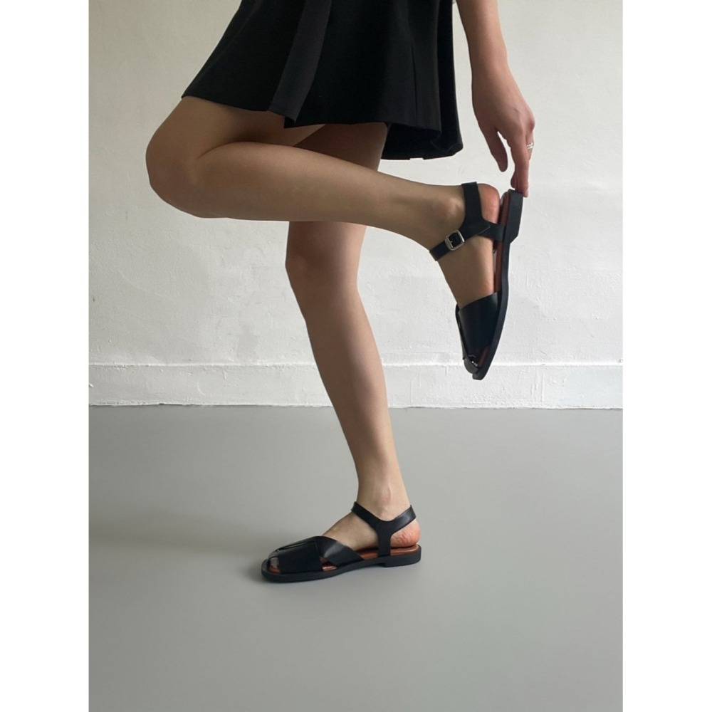 韓國女裝女鞋 Fromb 百搭交錯編織微露趾穿搭鞋-細節圖9