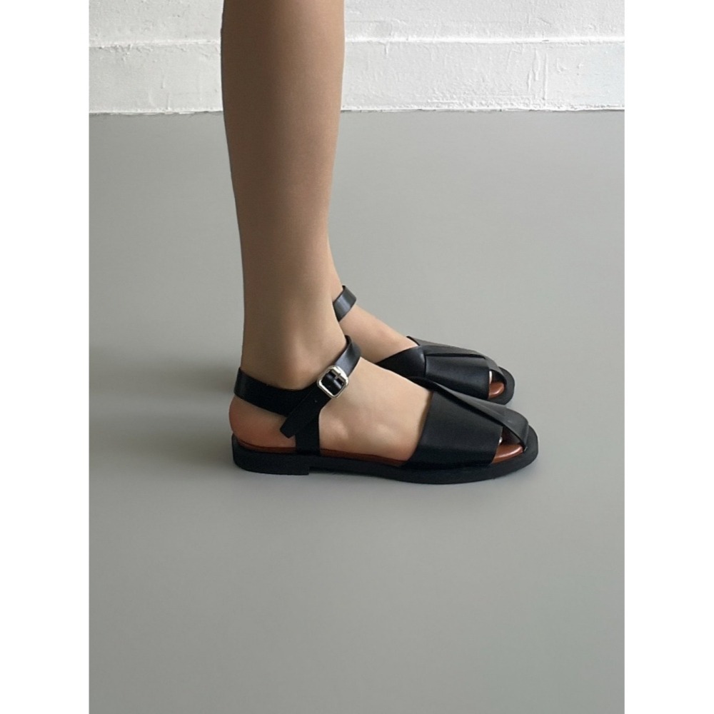 韓國女裝女鞋 Fromb 百搭交錯編織微露趾穿搭鞋-細節圖10