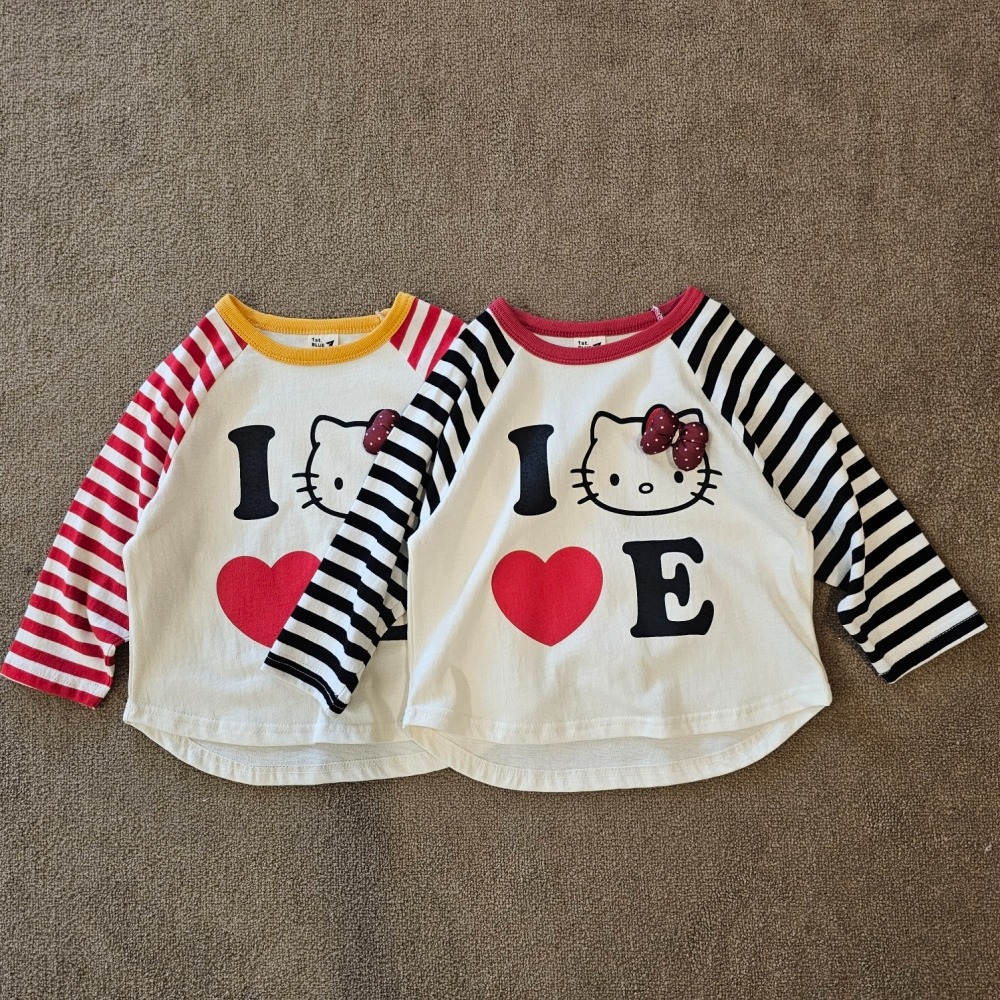 正韓童裝  1st blue 我愛kitty立體蝴蝶結T-細節圖5