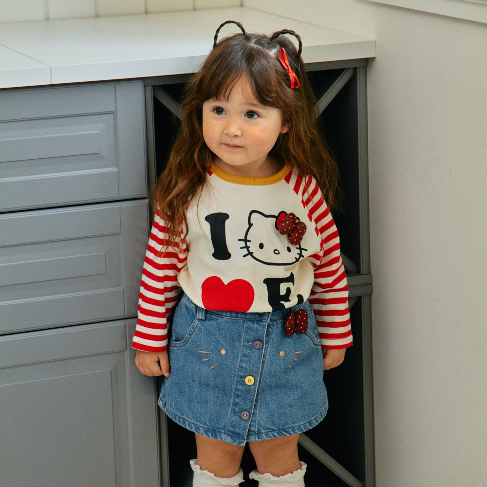 正韓童裝  1st blue 我愛kitty立體蝴蝶結T-細節圖10