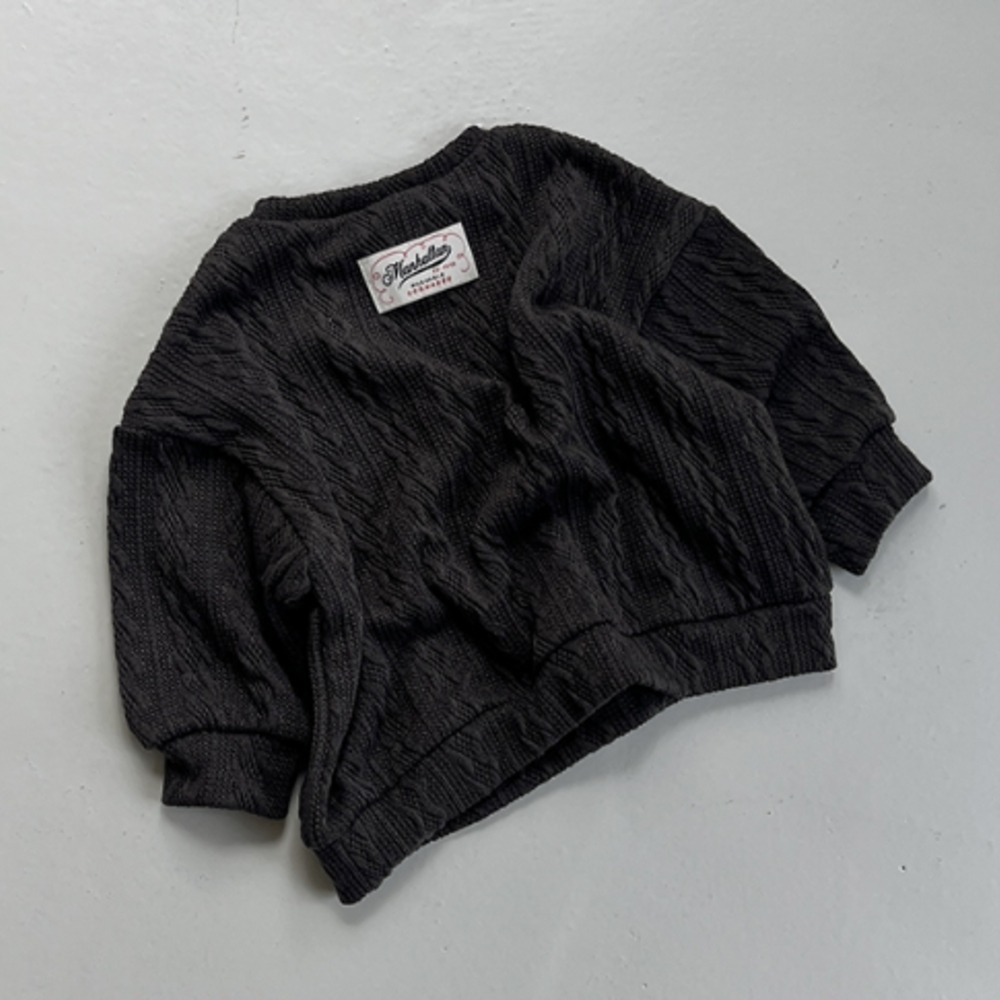 正韓童裝 CCOMABE 簡約沉穩绞花針織衫-細節圖7