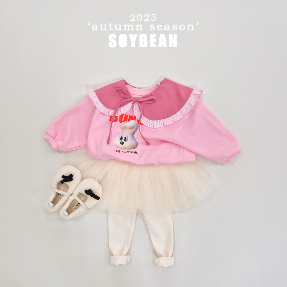 正韓童裝 Soybean 可愛兔狗熊大學T上衣-細節圖4