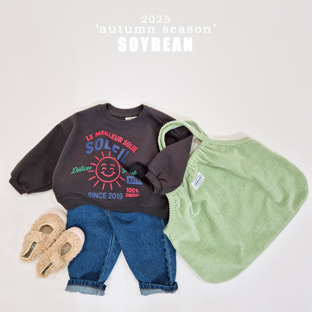 正韓童裝 Soybean 開心的太陽大學T-細節圖3