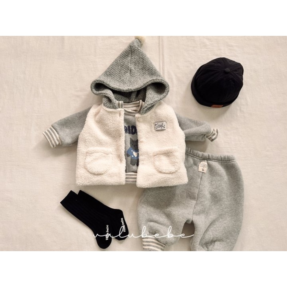 正韓童裝 Valubebe 保暖絨星期五小狗運動衫-細節圖4