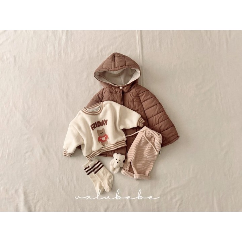 正韓童裝 Valubebe 保暖絨星期五小狗運動衫-細節圖5