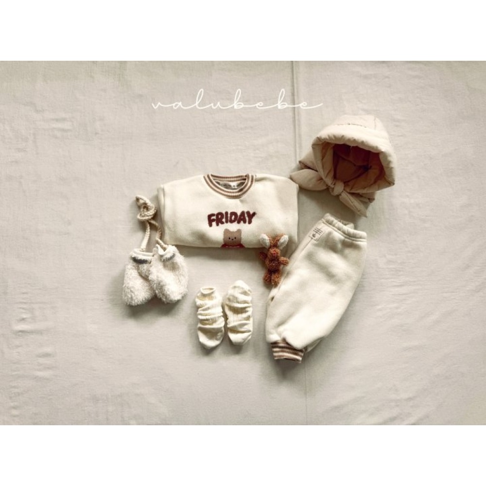 正韓童裝 Valubebe 保暖絨星期五小狗運動衫-細節圖7