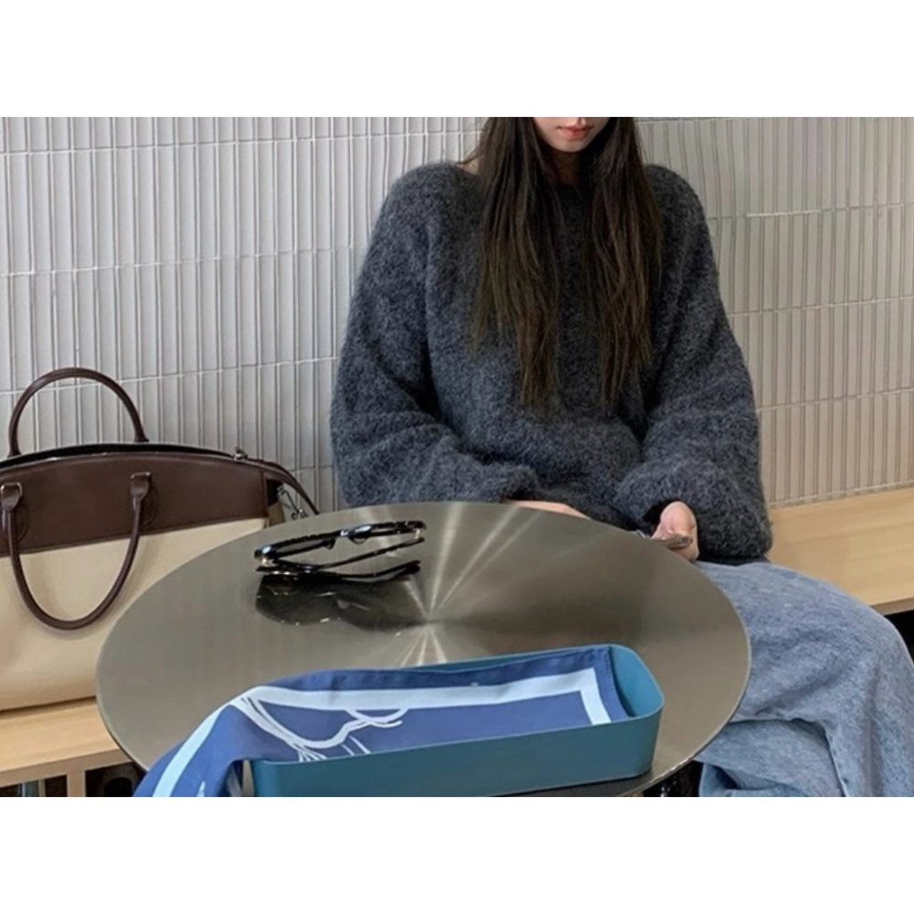 韓國女裝 Bonheur 法式縮袖口船領針織衫-細節圖6