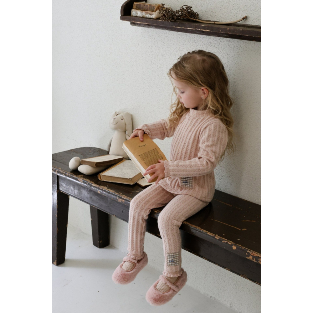 正韓童裝 Flo 棉織格紋打底褲-細節圖5