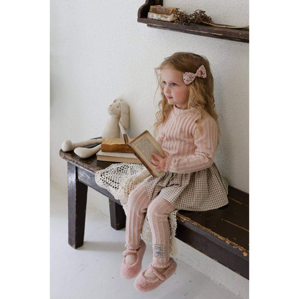 正韓童裝 Flo 棉織格紋打底褲-細節圖9