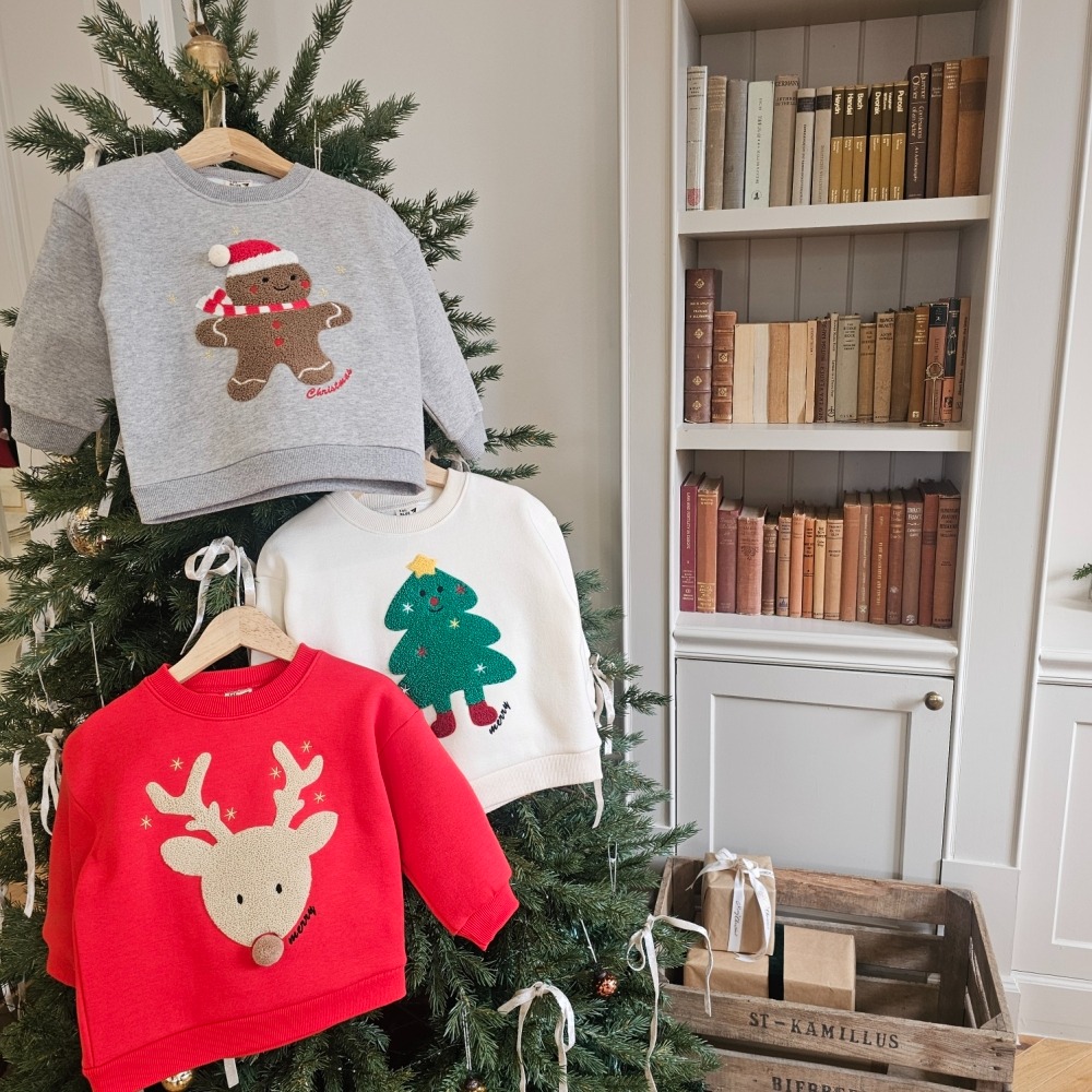 正韓童裝 1st blue 可愛風聖誕節氛圍 T恤上衣-細節圖2