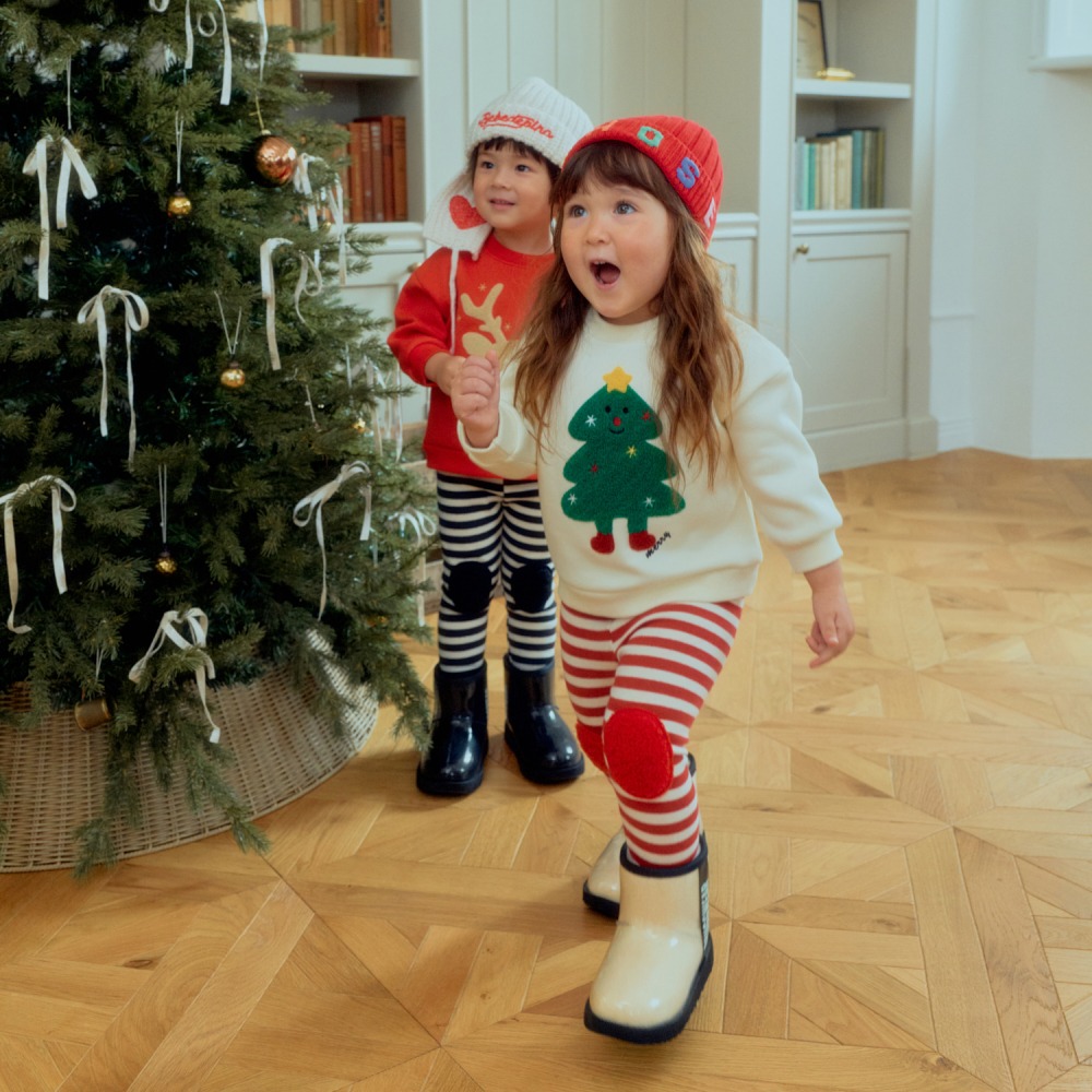 正韓童裝 1st blue 可愛風聖誕節氛圍 T恤上衣-細節圖3