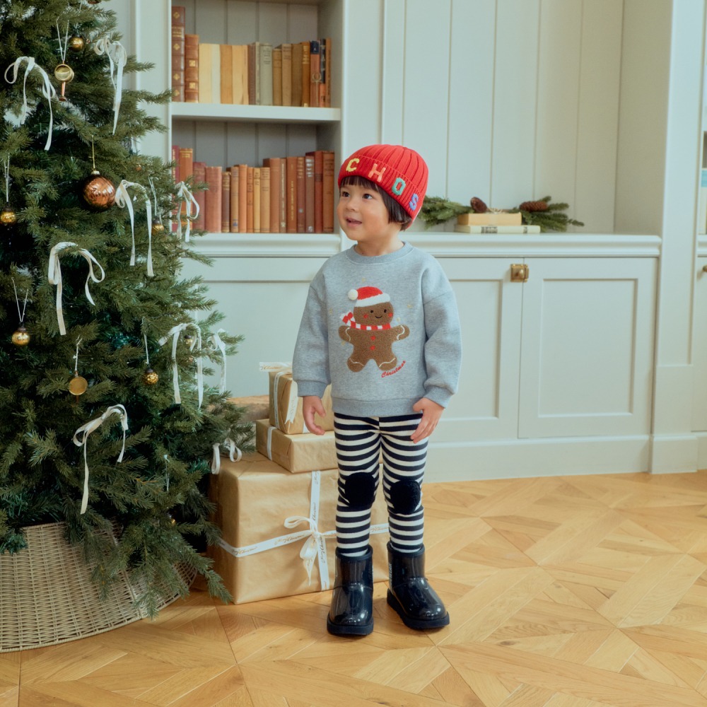 正韓童裝 1st blue 可愛風聖誕節氛圍 T恤上衣-細節圖5