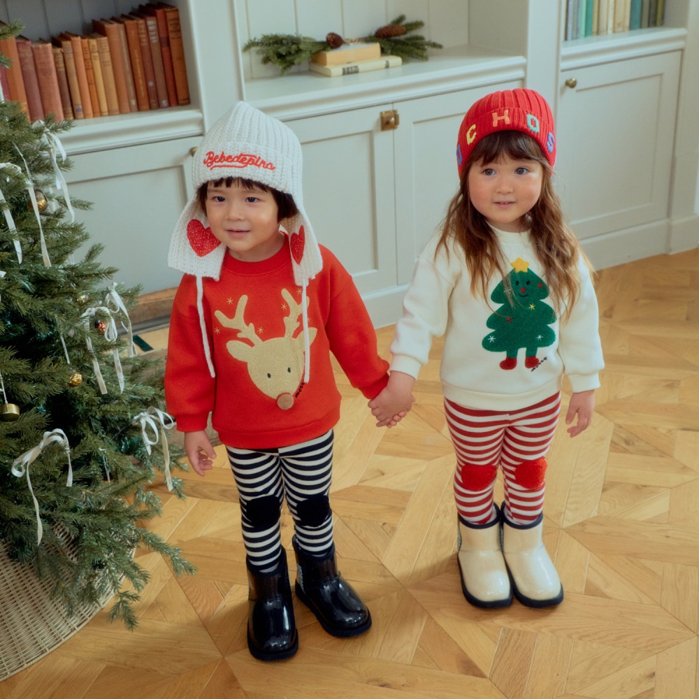 正韓童裝 1st blue 可愛風聖誕節氛圍 T恤上衣-細節圖7