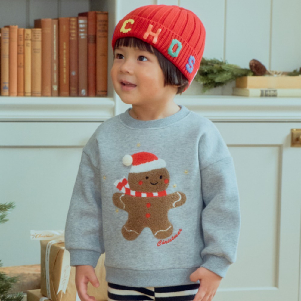 正韓童裝 1st blue 可愛風聖誕節氛圍 T恤上衣-細節圖8